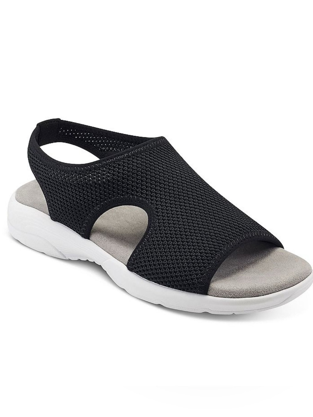 Easy Spirit Truth 2  Knit Slingback Flat Sandal Shoes In Black Women’s Size 8